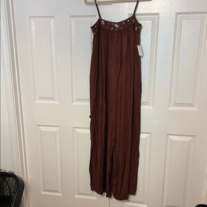 Anthropologie Chocolate Brown Jumpsuit